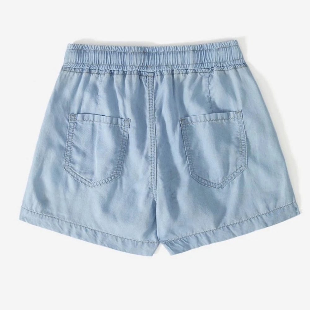 Drawstring boho shorts waist tie pockets soft casual dark blue - Picture 4 of 4